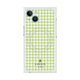 プレミアムスクエアケース with MagSafe［ Houndstooth Pattern Green with LANVIN en Bleu logo- ランバン 千鳥格子柄 グリーン ］