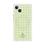 プレミアムスクエアケース with MagSafe［ Houndstooth Pattern Green with LANVIN en Bleu logo- ランバン 千鳥格子柄 グリーン ］