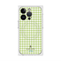 プレミアムスクエアケース with MagSafe［ Houndstooth Pattern Green with LANVIN en Bleu logo- ランバン 千鳥格子柄 グリーン ］