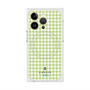 プレミアムスクエアケース with MagSafe［ Houndstooth Pattern Green with LANVIN en Bleu logo- ランバン 千鳥格子柄 グリーン ］