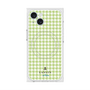 プレミアムスクエアケース with MagSafe［ Houndstooth Pattern Green with LANVIN en Bleu logo- ランバン 千鳥格子柄 グリーン ］
