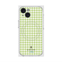 プレミアムスクエアケース with MagSafe［ Houndstooth Pattern Green with LANVIN en Bleu logo- ランバン 千鳥格子柄 グリーン ］