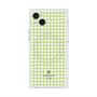プレミアムスクエアケース with MagSafe［ Houndstooth Pattern Green with LANVIN en Bleu logo- ランバン 千鳥格子柄 グリーン ］