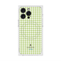 プレミアムスクエアケース with MagSafe［ Houndstooth Pattern Green with LANVIN en Bleu logo- ランバン 千鳥格子柄 グリーン ］