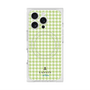 プレミアムスクエアケース with MagSafe［ Houndstooth Pattern Green with LANVIN en Bleu logo- ランバン 千鳥格子柄 グリーン ］