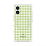 プレミアムスクエアケース with MagSafe［ Houndstooth Pattern Green with LANVIN en Bleu logo- ランバン 千鳥格子柄 グリーン ］