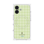 プレミアムスクエアケース with MagSafe［ Houndstooth Pattern Green with LANVIN en Bleu logo- ランバン 千鳥格子柄 グリーン ］