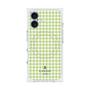 プレミアムスクエアケース with MagSafe［ Houndstooth Pattern Green with LANVIN en Bleu logo- ランバン 千鳥格子柄 グリーン ］