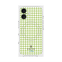 プレミアムスクエアケース with MagSafe［ Houndstooth Pattern Green with LANVIN en Bleu logo- ランバン 千鳥格子柄 グリーン ］