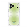 プレミアムスクエアケース with MagSafe［ Houndstooth Pattern Green with LANVIN en Bleu logo- ランバン 千鳥格子柄 グリーン ］