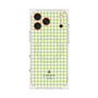 プレミアムスクエアケース with MagSafe［ Houndstooth Pattern Green with LANVIN en Bleu logo- ランバン 千鳥格子柄 グリーン ］