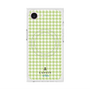 プレミアムスクエアケース with MagSafe［ Houndstooth Pattern Green with LANVIN en Bleu logo- ランバン 千鳥格子柄 グリーン ］