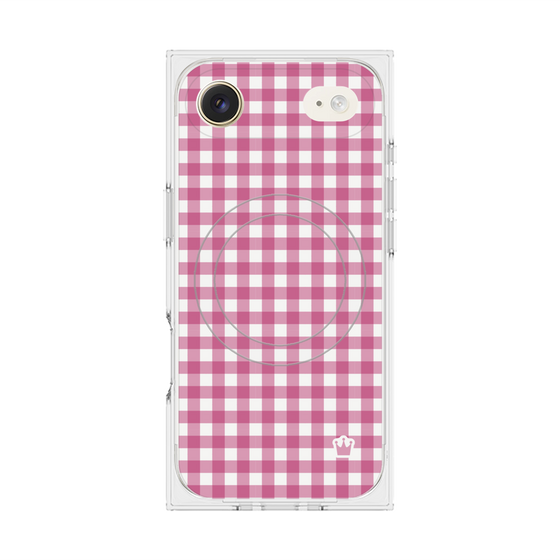 プレミアムスクエアケース with MagSafe［ Checkered Pink - ギンガムチェック ピンク ］