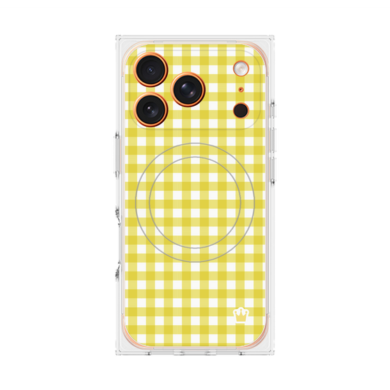 プレミアムスクエアケース with MagSafe［ Checkered Yellow - ギンガムチェック イエロー ］