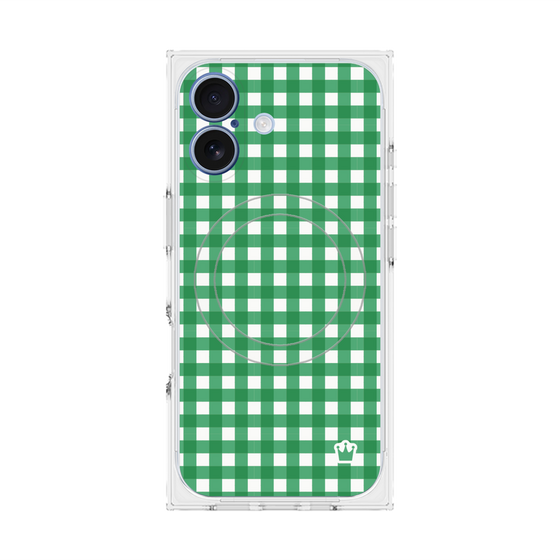プレミアムスクエアケース with MagSafe［ Checkered Green - ギンガムチェック グリーン ］