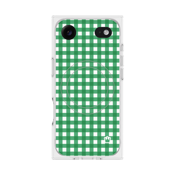 プレミアムスクエアケース with MagSafe［ Checkered Green - ギンガムチェック グリーン ］