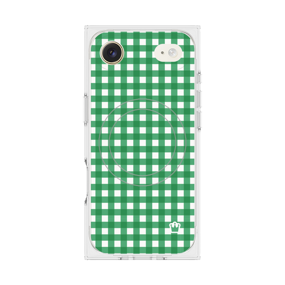 プレミアムスクエアケース with MagSafe［ Checkered Green - ギンガムチェック グリーン ］