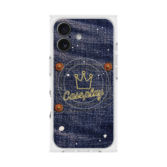 プレミアムスクエアケース with MagSafe［ Denim Used Jeans - デニム・ユーズド・ジーンズ ］
