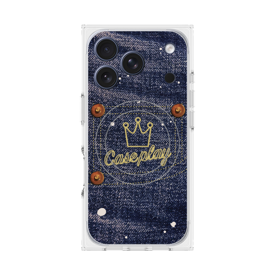 プレミアムスクエアケース with MagSafe［ Denim Used Jeans - デニム・ユーズド・ジーンズ ］