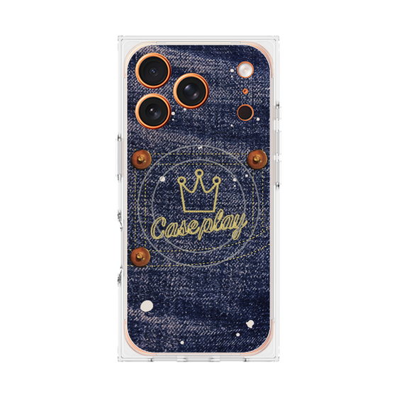 プレミアムスクエアケース with MagSafe［ Denim Used Jeans - デニム・ユーズド・ジーンズ ］