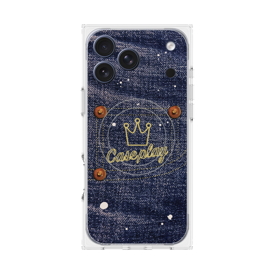 プレミアムスクエアケース with MagSafe［ Denim Used Jeans - デニム・ユーズド・ジーンズ ］
