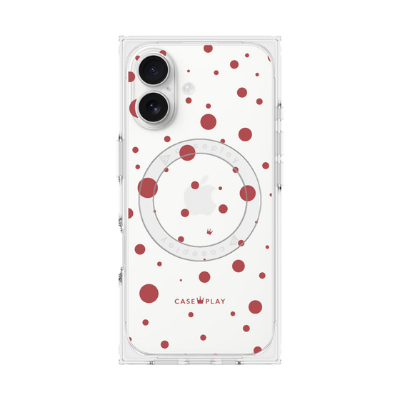 プレミアムスクエアケース with MagSafe［ Dippin dots Red - ディッピンドッツ レッド ］