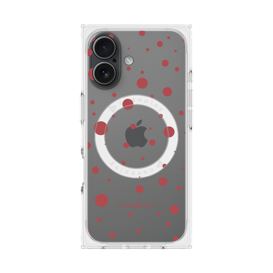 プレミアムスクエアケース with MagSafe［ Dippin dots Red - ディッピンドッツ レッド ］