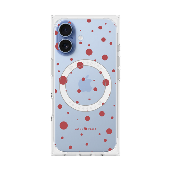 プレミアムスクエアケース with MagSafe［ Dippin dots Red - ディッピンドッツ レッド ］