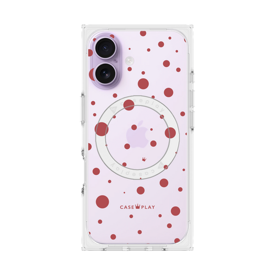 プレミアムスクエアケース with MagSafe［ Dippin dots Red - ディッピンドッツ レッド ］