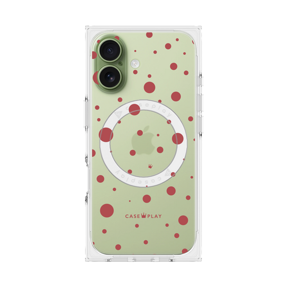 プレミアムスクエアケース with MagSafe［ Dippin dots Red - ディッピンドッツ レッド ］