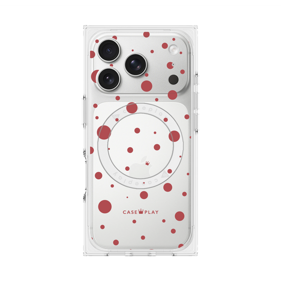 プレミアムスクエアケース with MagSafe［ Dippin dots Red - ディッピンドッツ レッド ］