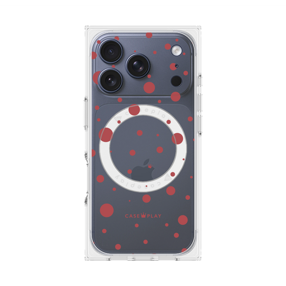 プレミアムスクエアケース with MagSafe［ Dippin dots Red - ディッピンドッツ レッド ］