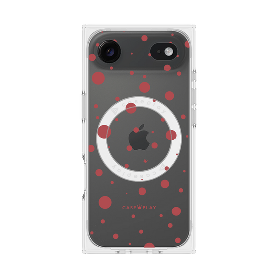 プレミアムスクエアケース with MagSafe［ Dippin dots Red - ディッピンドッツ レッド ］