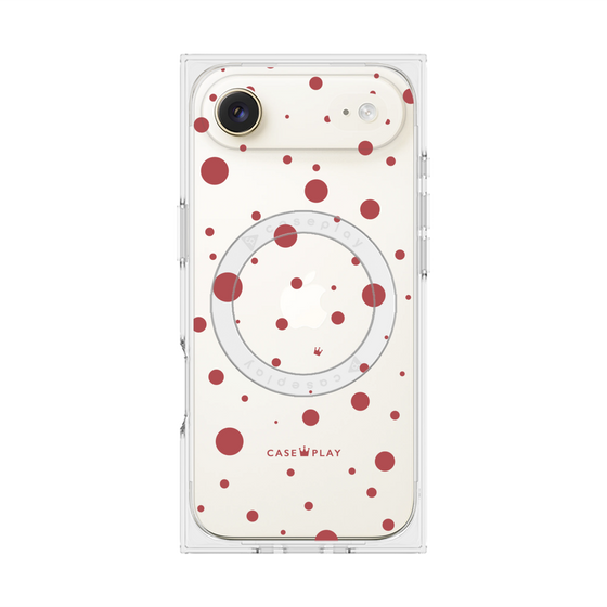 プレミアムスクエアケース with MagSafe［ Dippin dots Red - ディッピンドッツ レッド ］