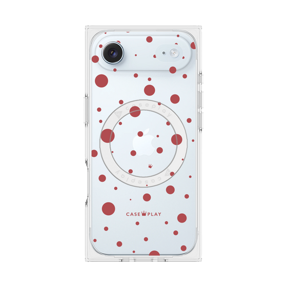 プレミアムスクエアケース with MagSafe［ Dippin dots Red - ディッピンドッツ レッド ］