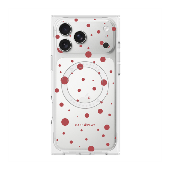 プレミアムスクエアケース with MagSafe［ Dippin dots Red - ディッピンドッツ レッド ］