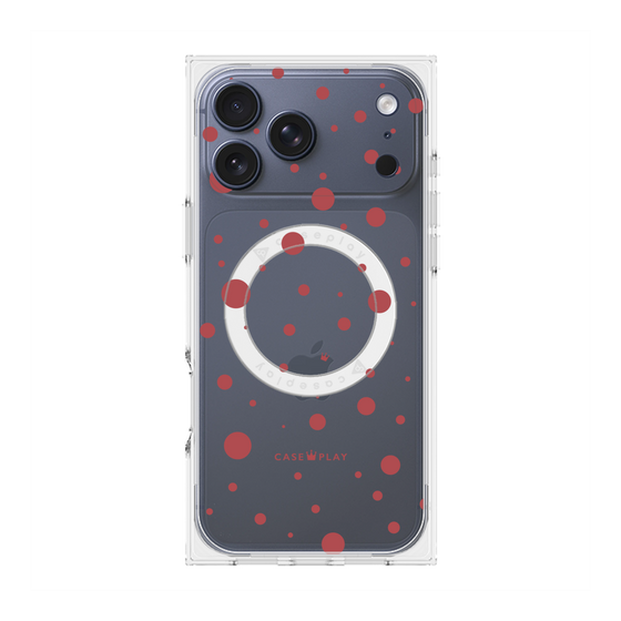 プレミアムスクエアケース with MagSafe［ Dippin dots Red - ディッピンドッツ レッド ］