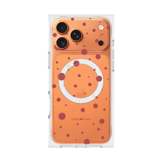 プレミアムスクエアケース with MagSafe［ Dippin dots Red - ディッピンドッツ レッド ］