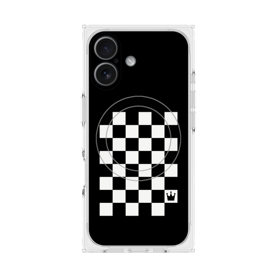 プレミアムスクエアケース with MagSafe［ Racing checkered flag - レーシングチェッカーフラッグ ］