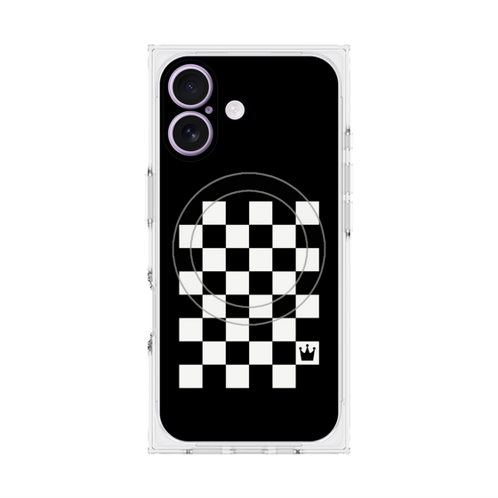 プレミアムスクエアケース with MagSafe［ Racing checkered flag - レーシングチェッカーフラッグ ］