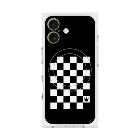 プレミアムスクエアケース with MagSafe［ Racing checkered flag - レーシングチェッカーフラッグ ］
