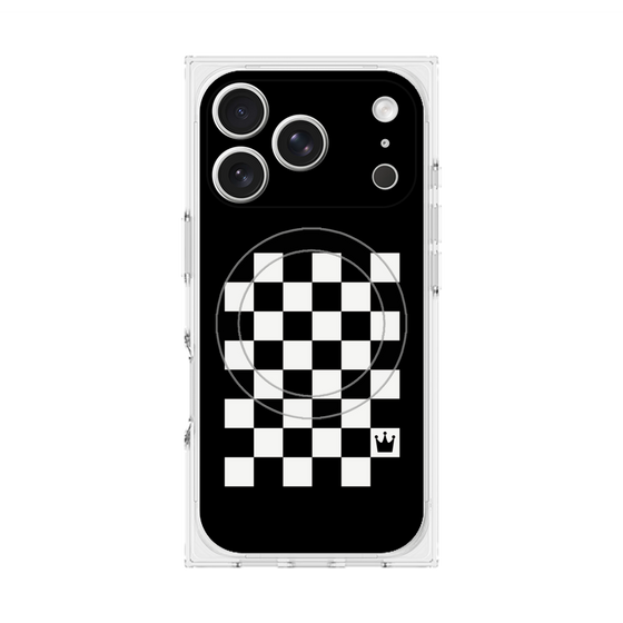 プレミアムスクエアケース with MagSafe［ Racing checkered flag - レーシングチェッカーフラッグ ］