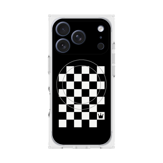 プレミアムスクエアケース with MagSafe［ Racing checkered flag - レーシングチェッカーフラッグ ］