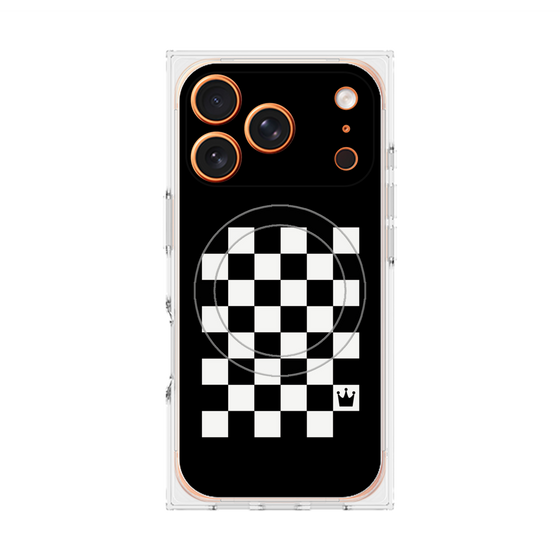 プレミアムスクエアケース with MagSafe［ Racing checkered flag - レーシングチェッカーフラッグ ］