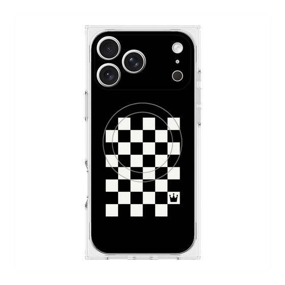 プレミアムスクエアケース with MagSafe［ Racing checkered flag - レーシングチェッカーフラッグ ］