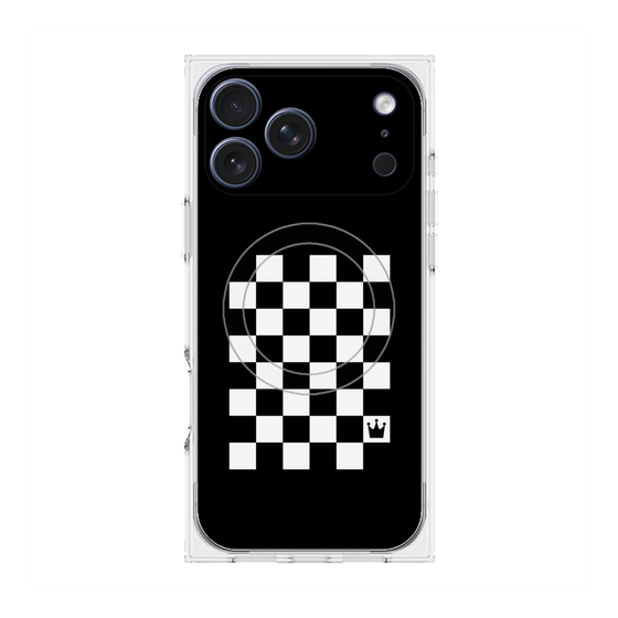 プレミアムスクエアケース with MagSafe［ Racing checkered flag - レーシングチェッカーフラッグ ］