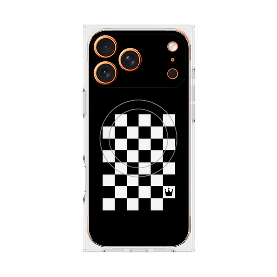 プレミアムスクエアケース with MagSafe［ Racing checkered flag - レーシングチェッカーフラッグ ］