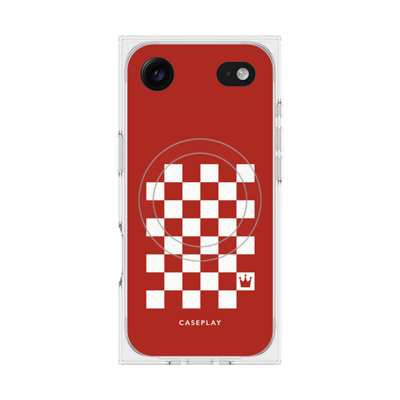 プレミアムスクエアケース with MagSafe［ Racing checkered flag Red - レーシングチェッカーフラッグ レッド ］