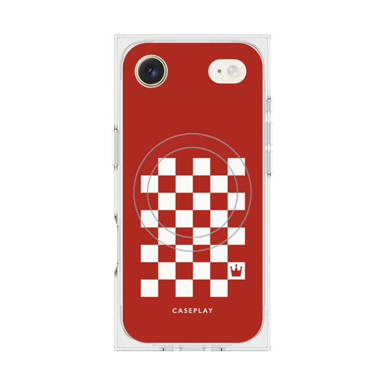 プレミアムスクエアケース with MagSafe［ Racing checkered flag Red - レーシングチェッカーフラッグ レッド ］