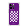 プレミアムスクエアケース with MagSafe［ Racing checkered flag Purple - レーシングチェッカーフラッグ パープル ］